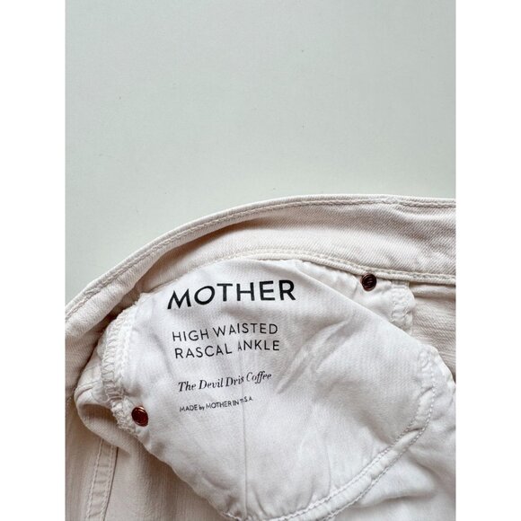 MOTHER The High Waisted Rascal Ankle Soft Pink Slim Straight Leg Jeans, Size 30 - Picture 14 of 16